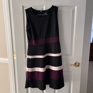 Tommy Hilfiger dress in black, off white and purple